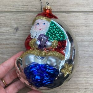 Vintage Kurt Adler Polonaise Santa Blown Glass Ornament‎